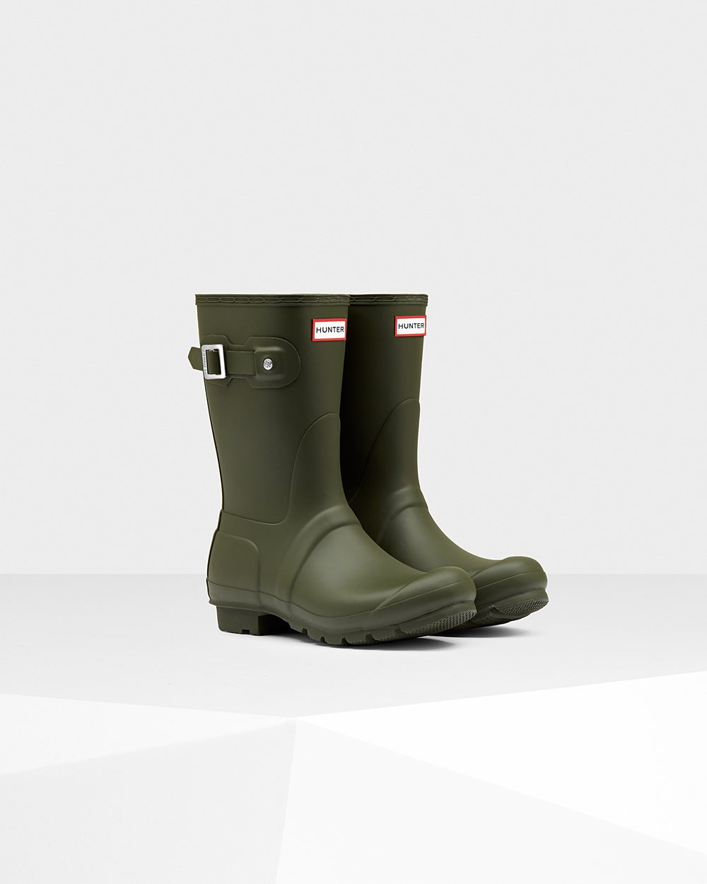 Hunter Original Short Rain Boots - For Sale Cheap Womens Dark Olive - OELFPW856